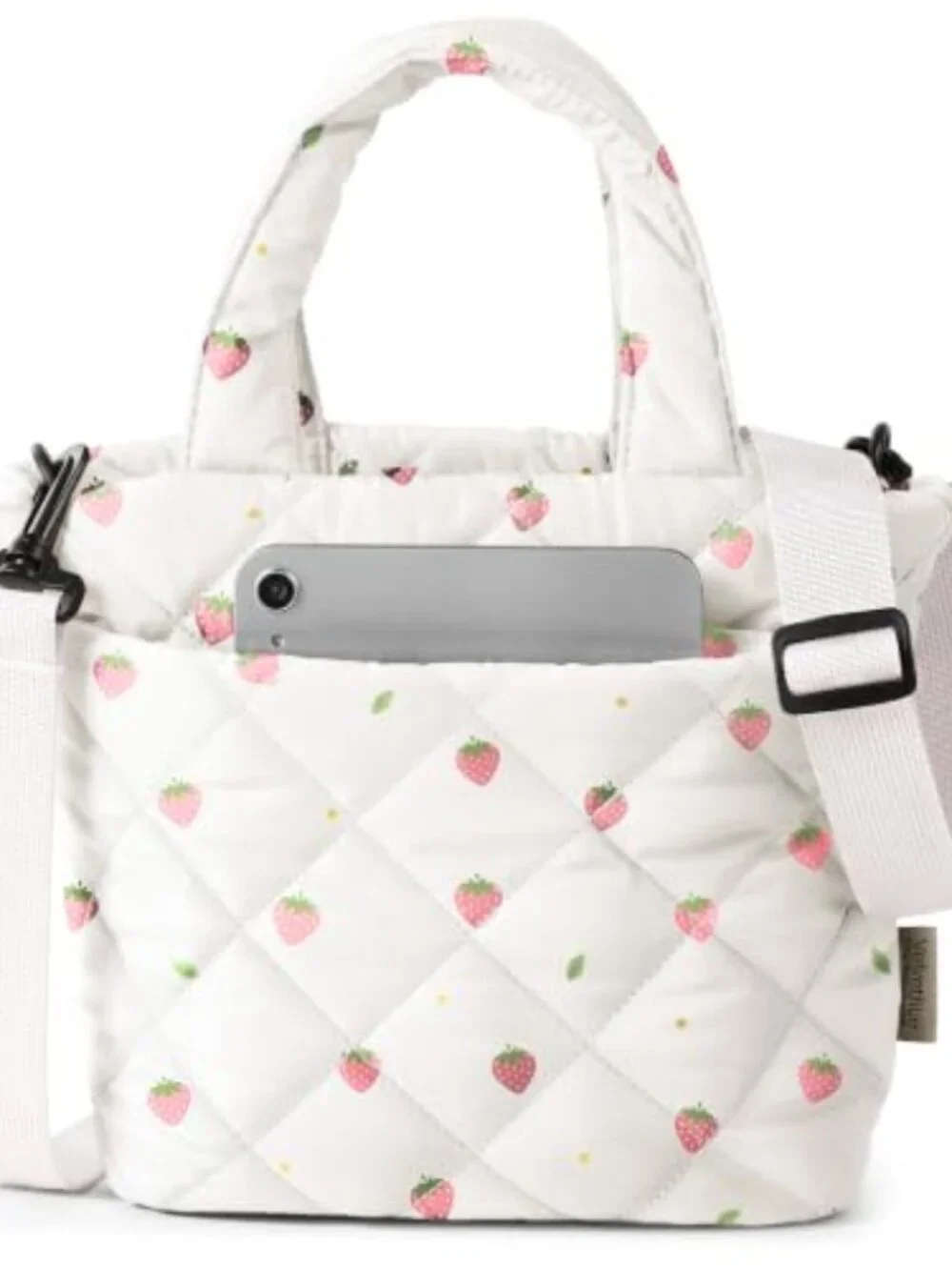Mini Quilted Puffer Crossbody Tote Bag with Zipper